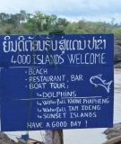 A Sign Welcoming Tourists to the 4,000 Islands