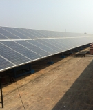 Solar panels installed on a school rooftop in New Delhi