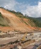 Construction work on China's Kamchay Dam in Cambodia