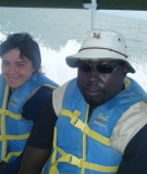 Caterina (CRBM) and Joshua (FoLT) crossing Lake Turkana