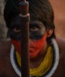Kayapó Warrior Readies for a Response at the Belo Monte Dam Occupation
