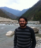 Bharat Seth on a field visit to the Alaknanda, a tributary of the Ganga, in Uttarakhand, India