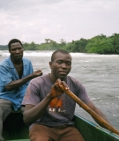 Boaters near Bujugali Dam