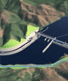 A computer image of the proposed Pak Beng hydropower dam.
