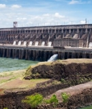 The Itaipu hydroelectric dam located between Brazil and Paraguay.