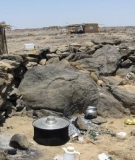 Cooking area for Amri school, set up by Merowe Dam refugees after they were flooded out. The Merowe Dam was built on the Nile’s fourth cataract between 2003 and 2009.