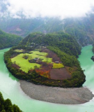 The Nu River at Bingzhongluo in Yunnan province. It is the last undammed major river in Southeast Asia.