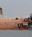 Construction chokes off the Xingu river near Altamira.