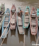 Boats along the Mekong River