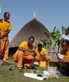 Solar Energy Foundation technicians test a system in Ethiopia.