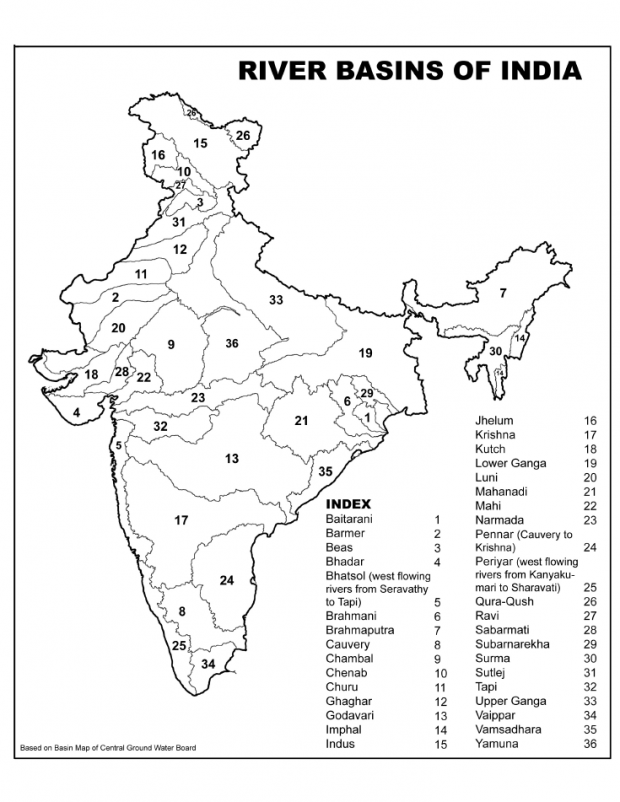 Map: River Basins of India