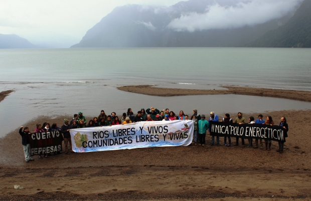 Rios Libres gathering for the 2018 Day of Action for Rivers in Batía Acantilada, Puerto Aysen, Patagonia, Chile .