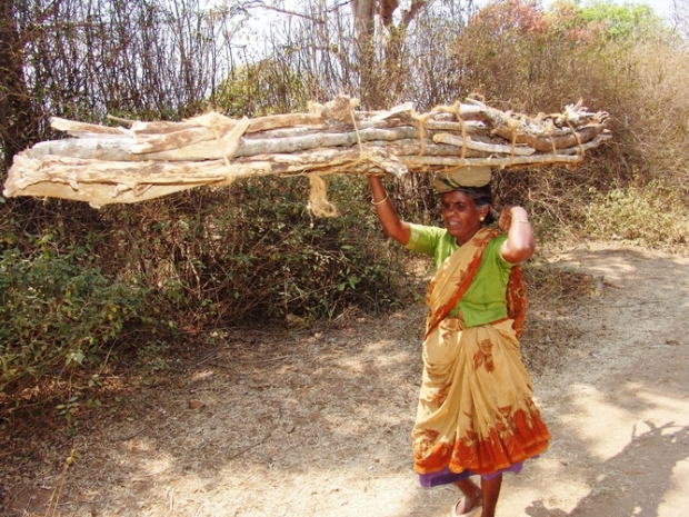 The poor suffer most from inflation: Rural woman in the Western Ghats of southern India.