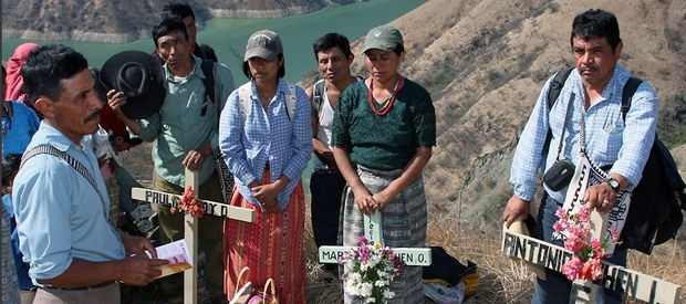 Group graves for massacre victims in Guatemala.