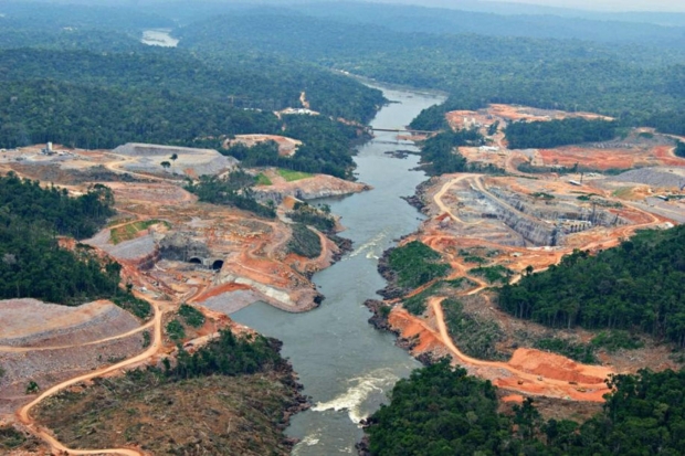 Construction of the São Manoel Dam in the Brazilian Amazon.