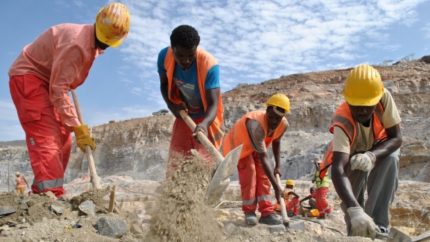 Men at work on the Grand Ethiopian Renaissance Dam (GERD)