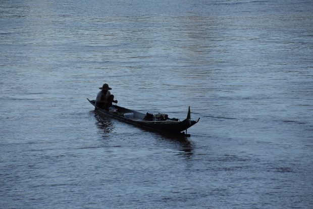 A boat on the Mekong in Laos.
