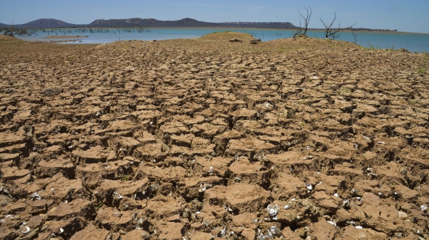 The Sobradinho reservoir in Brazil, during the worst drought in its history.