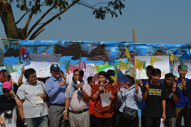 Mekong community representatives at International Day of Action for Rivers on the Mekong in March 2017