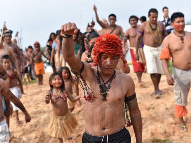 Protesters in the Amazon