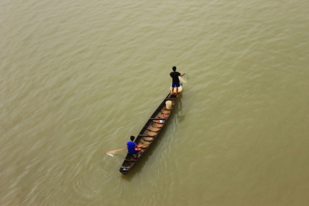 A boat on the Mekong River.