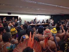 The Munduruku and other indigenous peoples were yelling "assassins!" as the ruralistas left the room. 