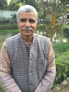 Vimal Bhai, a full time anti-dam activist. He loves to read poetry and dabbles in tribal art