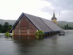 Chadong church submerged by Mapithel dam reservoir