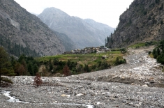 Debris and boulders after the cloudburst in Miyar valley