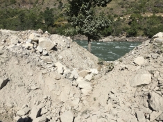 The authorities have been unabashedly dumping muck in to, and around the Punatsangchu river