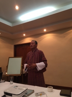 Sonam Wang, former head of the National Park Service in Bhutan, at the workshop