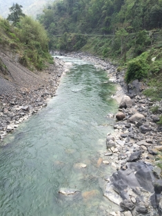 A free flowing stretch of the Rangit river
