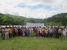 Villagers protest after commissioning of the Mapithel dam earlier this year