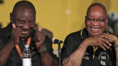 New ANC president Cyril Ramaphosa with Jacob Zuma