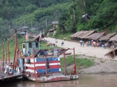 River ferry at one of the villages that will be affected by the dam.