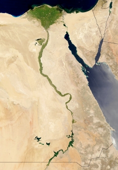 The Nile in Egypt: Lifeline in a desert. (NASA)