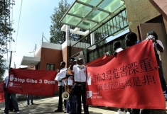 Protest against the Gibe III Dam at the Chinese embassy in Nairobi