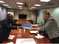 Jean-Marie delivering Petition to World Bank manager