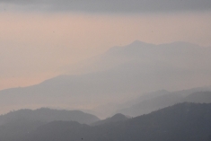The Himalayan ranges near Nagarkot, Nepal.