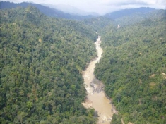 A view of the Murum River, where the Murum Dam is located 