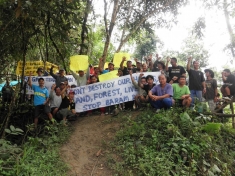 Indigenous people protest against the planned Baram Dam in Sarawak