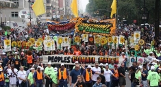The People's Climate March ushers thousands of people through New York City.