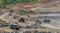 Construction continues at the Belo Monte Dam work sites, outside of the towns of Altamira and Vitória do Xingu.