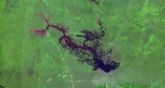 Balbina reservoir in satellite photo