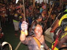 Kayapó dance at the Belo Monte protest