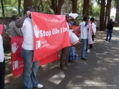 Protest against Gibe III at the Chinese embassy in Nairobi
