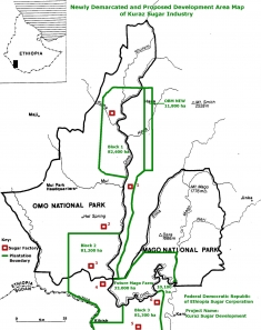 Planned sugar plantations in the Lower Omo Valley