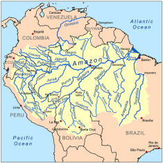 Map of the Rivers of the Amazon