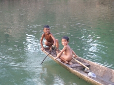 Children Near Khongpat Village on the Hinboun River