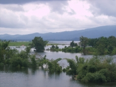 View from the Thalang Bridge of the Nam Theun 2 reservoir filling, July 2008
